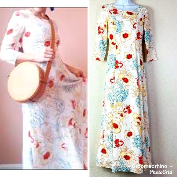 Roolee Spring Floral Maxi Dress Size S - Picture 2 of 12